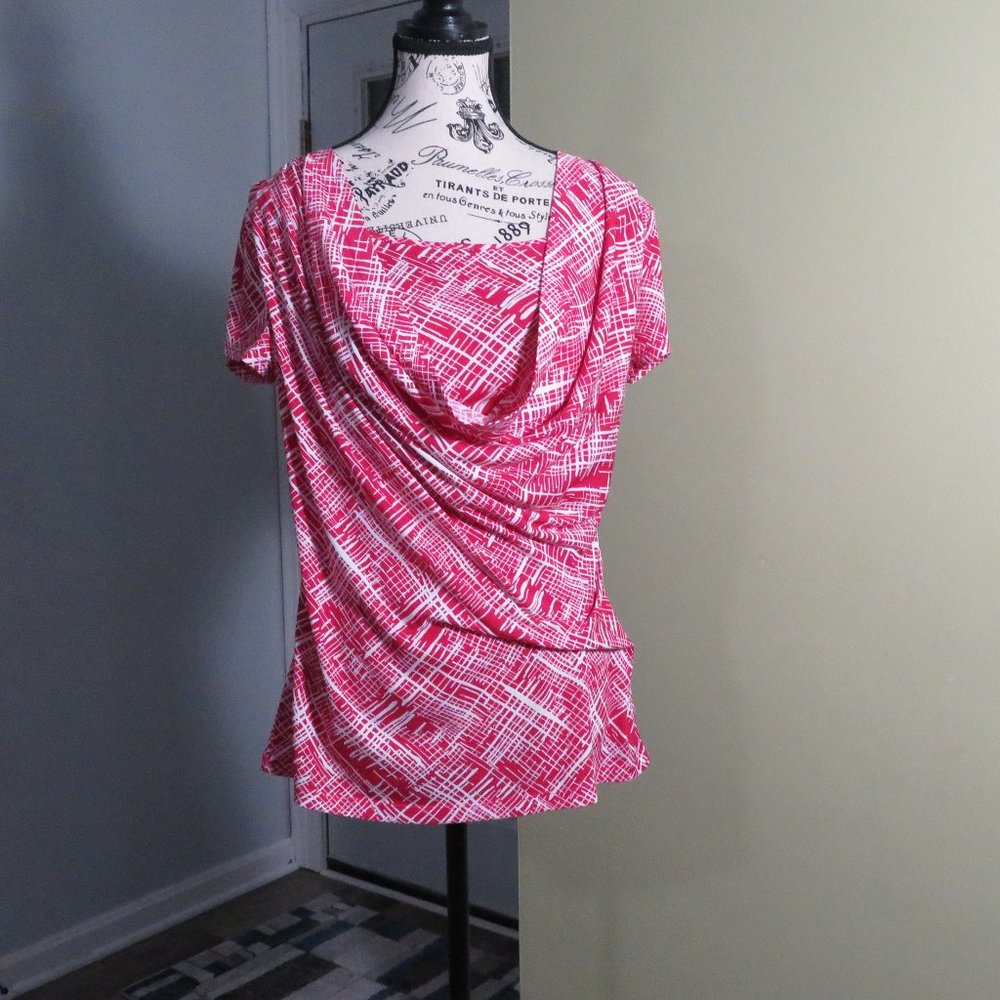 Women`s Anne Klein Blouse Red size Large In Excellent Condition